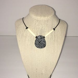 SNOWFLAKE OBSIDIAN  necklace